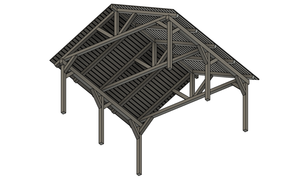 Steel connector kit for complete pavilion